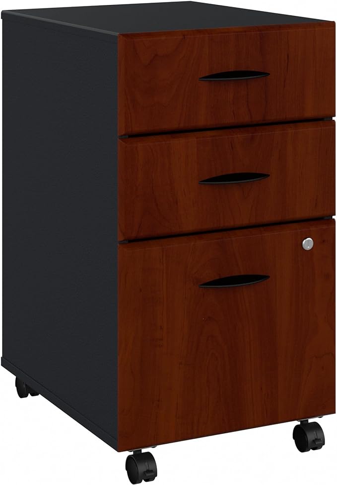 Series A 3 Drawer Mobile File Cabinet in Hansen Cherry & Galaxy -