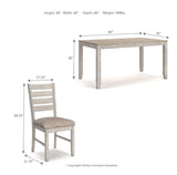 Skempton Cottage Dining Room Table Set with 6 Upholstered Chairs, Whitewash