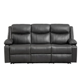 Reclining Sofa - 3 Seat Recliner Sofa with Heat & Massage Function, Wall-Hugger Reclining Sofa for Living Room (Grey)