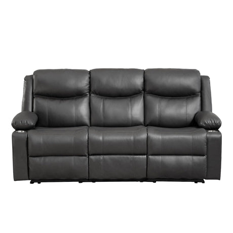 Reclining Sofa - 3 Seat Recliner Sofa with Heat & Massage Function, Wall-Hugger Reclining Sofa for Living Room (Grey)