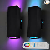 Up and Down Lights Outdoor Wall Lights, RGB LED Dusk to Dawn Outdoor Lighting
