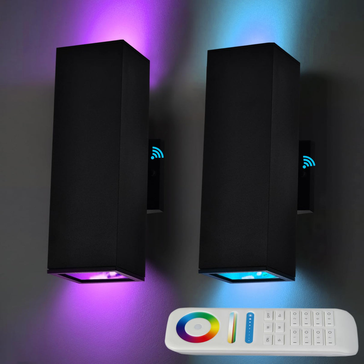 Up and Down Lights Outdoor Wall Lights, RGB LED Dusk to Dawn Outdoor Lighting