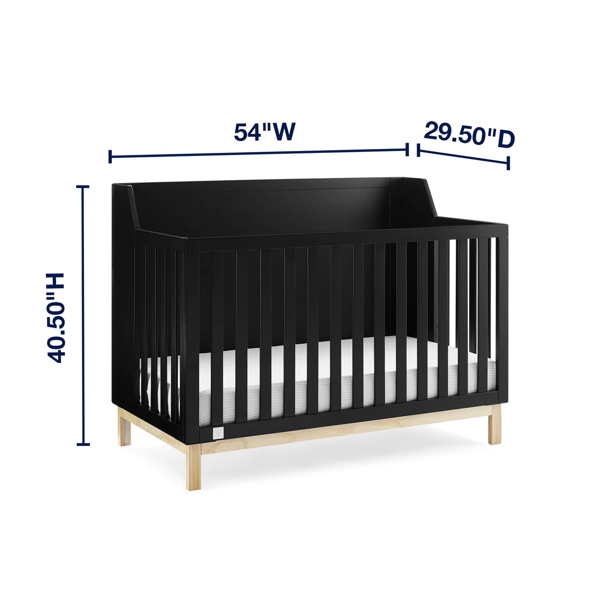 Oxford 6-in-1 Convertible Crib - Greenguard Gold Certified, Ebony/Natural