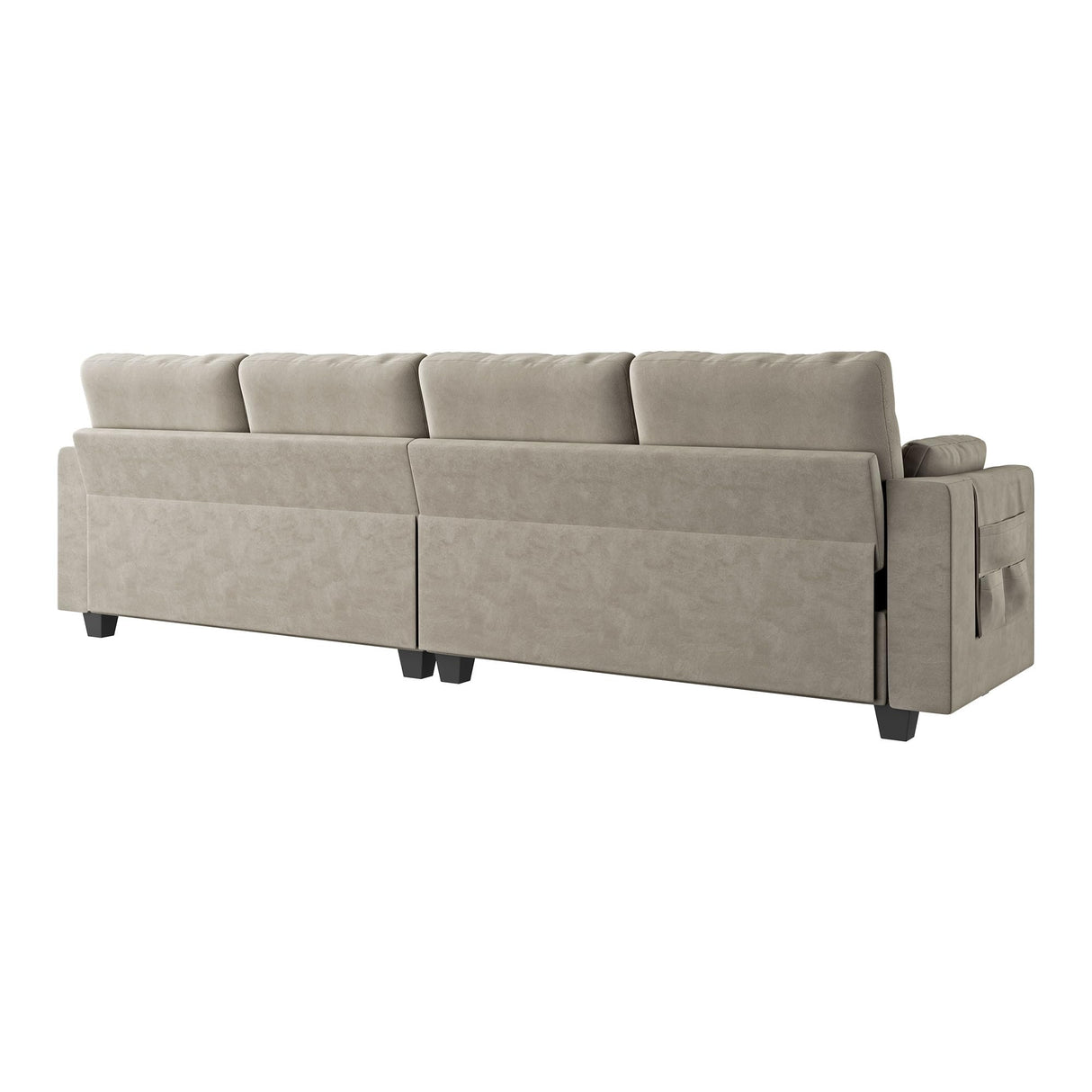 Velvet Convertible Sectional Sofa L Shaped Couch with Storage Ottoman Reversible