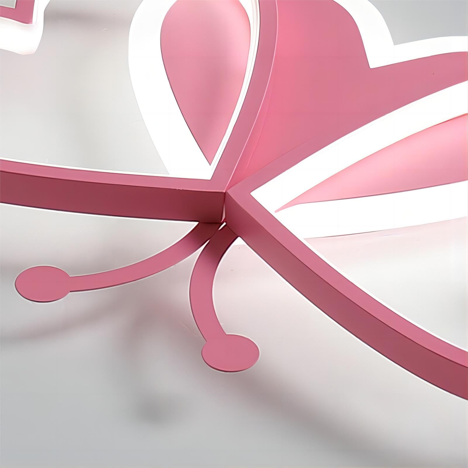 Dimmable LED Flush Mount Ceiling Light with Remote - 19.7 Inch Butterfly Design