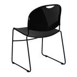 Black Ultra-Compact School Stack Chair - Office Guest Chair/Student Chair