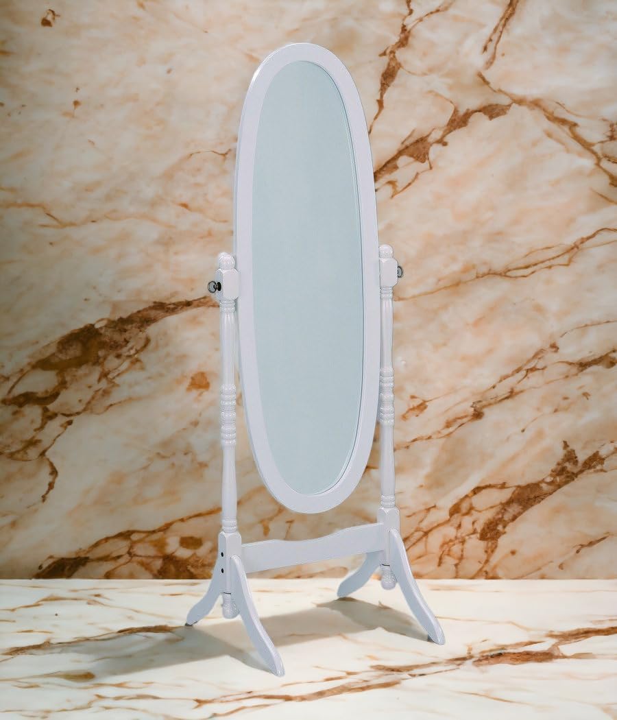 Vintage Cheval Floor Mirror | Full-Length Wooden Standing Mirror with Adjustable Frame
