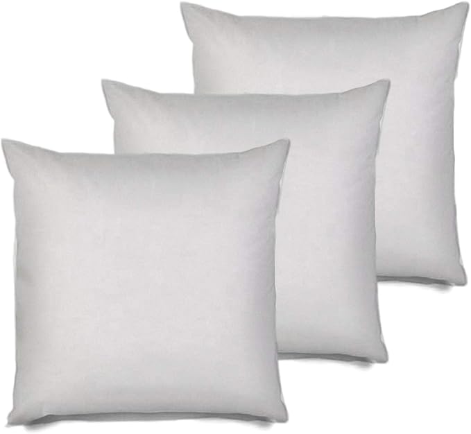 3 Pack Pillow Insert 26x26 Hypoallergenic Square Form Sham Stuffer Standard