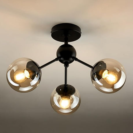 12-Light Glass Globe Sputnik Chandelier Mid-Century Modern