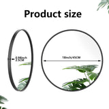 Round Wall Mirror,18" Large Black Wall Mounted Circle Mirror for Washroom,Entryways,