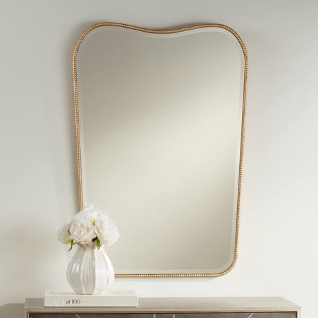 Lyana Dipping Top Rectangular Vanity Decorative Wall Mirror Modern Beveled Edge Matte