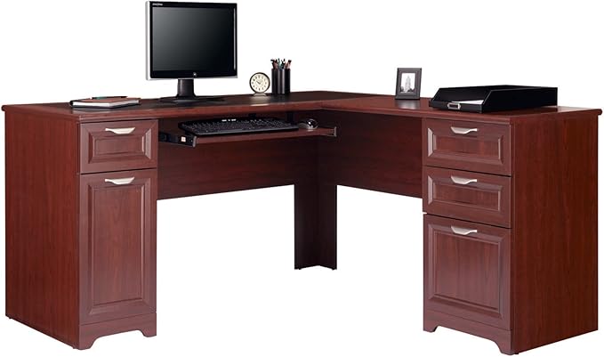 Magellan 59"W L-Shape Corner Computer Desk, Classic Cherry