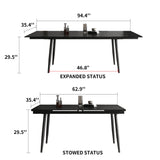 62.9'' to 94.4'' Extendable Dining Tables for 4 to 8 - New sintered Stone Material Rectangle