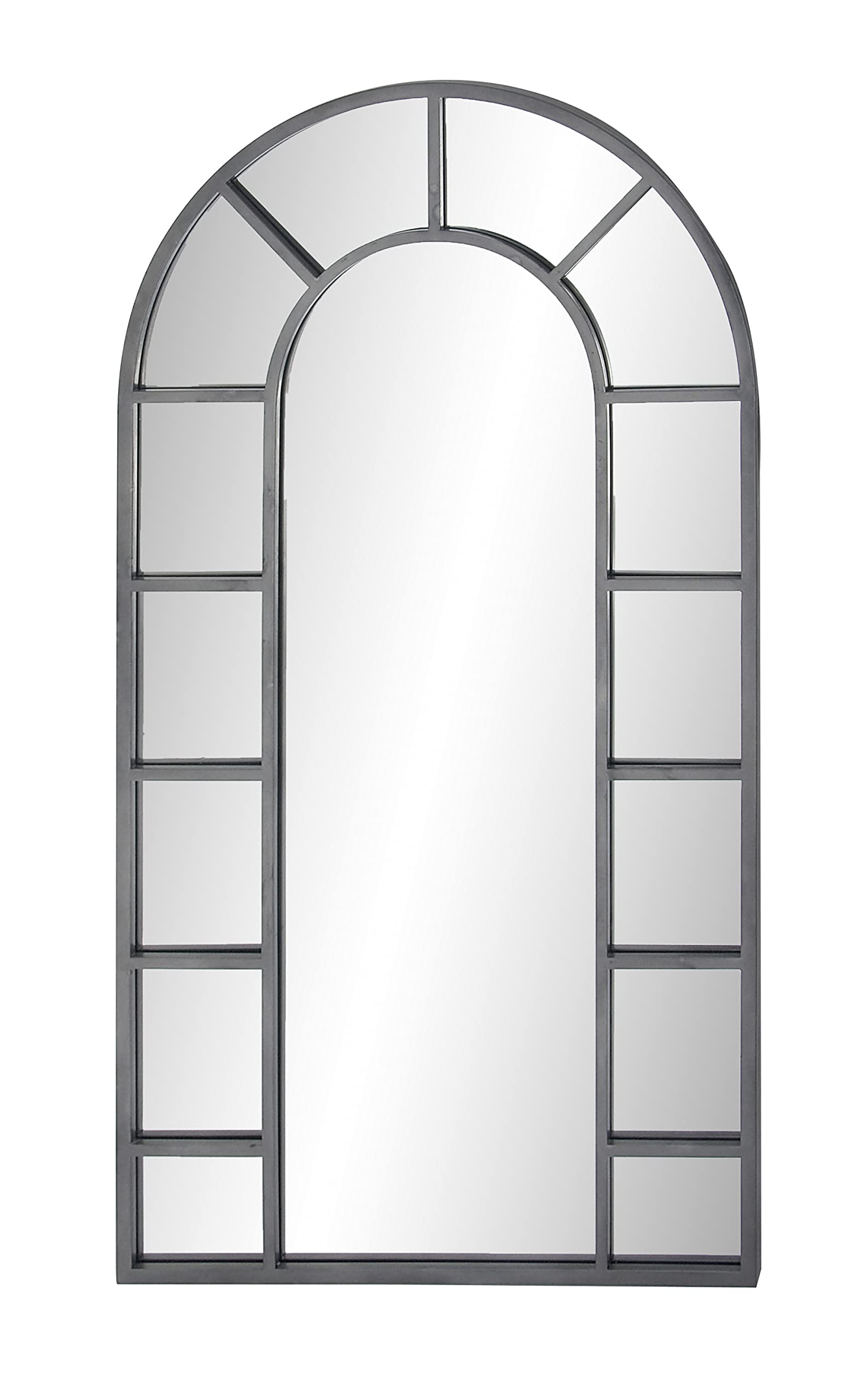 Metal Room Wall Mirror Window Pane Inspired Entryway Mirror