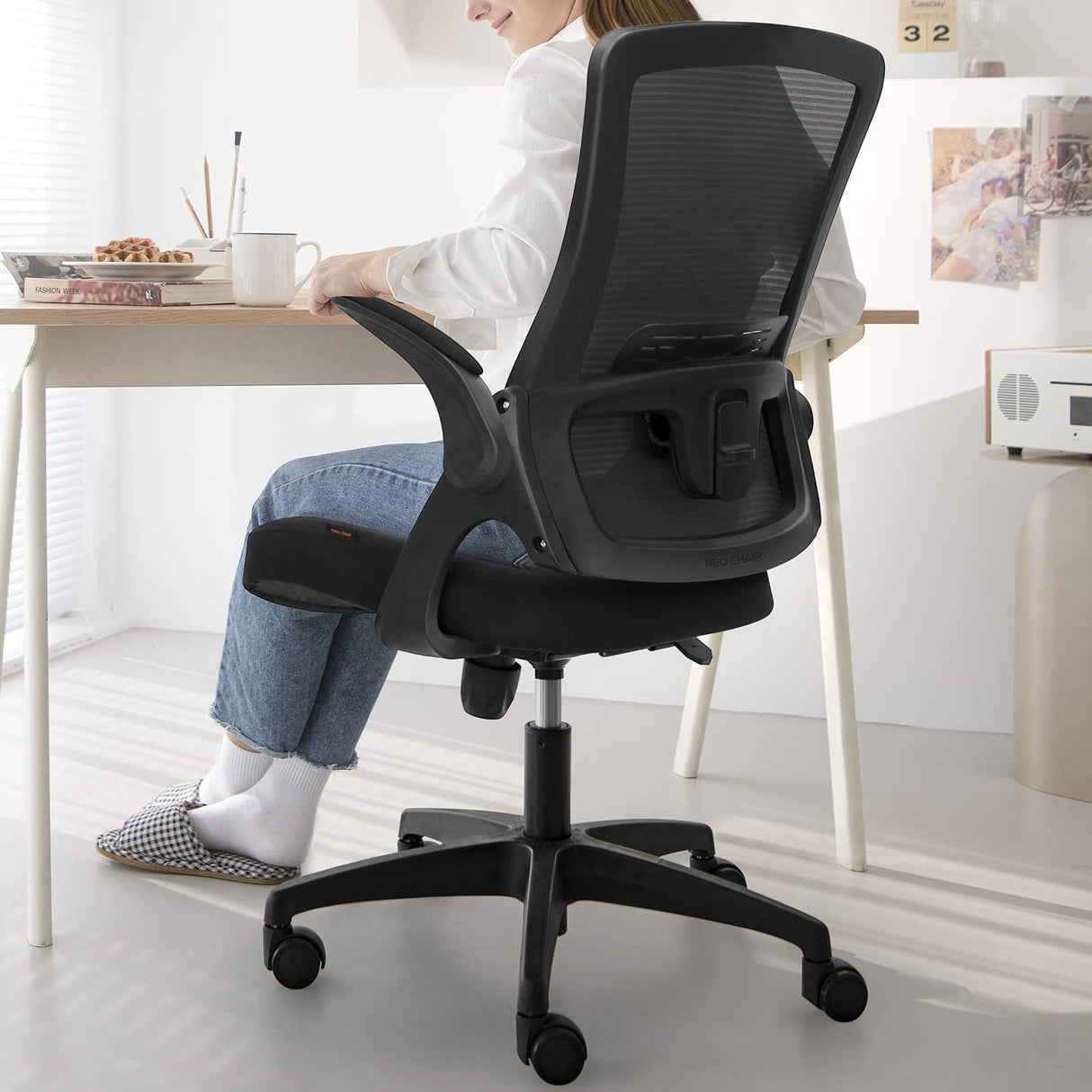 High Back Mesh Chair Adjustable Height and Ergonomic Design Home Office Computer