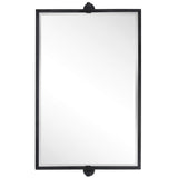 Horizontal Pivot Mirror Black Metal Framed Tilt Rectangle Bathroom Mirror Tilting Beveled Vanity Mirrors