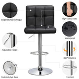 3-Piece Bar Table Set, Round Bar Table and PU Leather Adjustable Swivel Armless Chairs