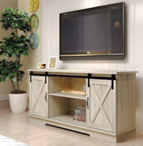 TV Stand, Storage Cabinet with Sliding Barn Doors and Adjustable Shelves, Modern 28”H,