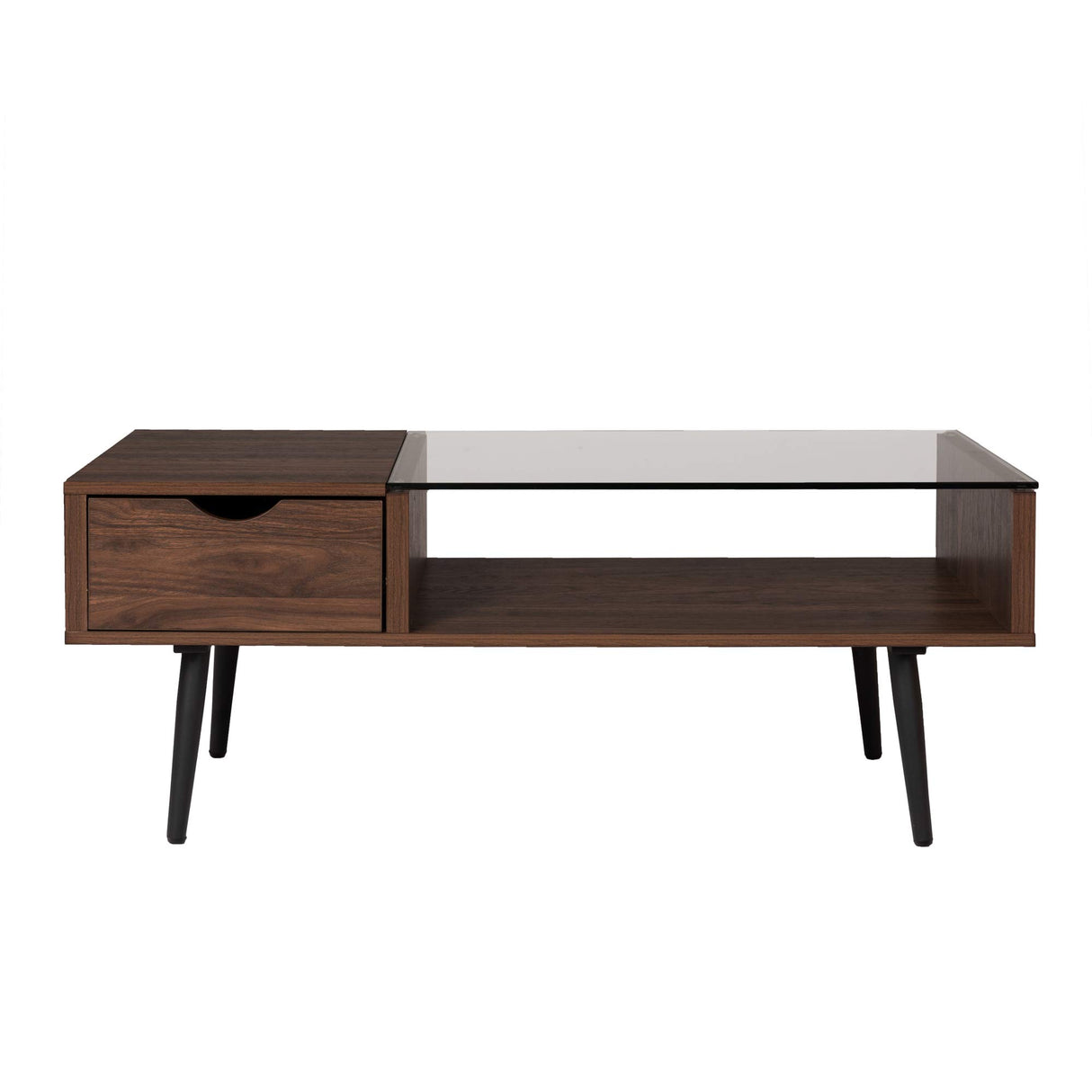 Montclair Mid Century Modern Two Toned 1 Drawer Coffee Table, 42 Inch