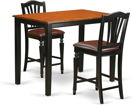 YACH5-BLK-W 5 Piece Counter Height Set Includes a Rectangle Kitchen Table and 4 Dining Room Chairs,