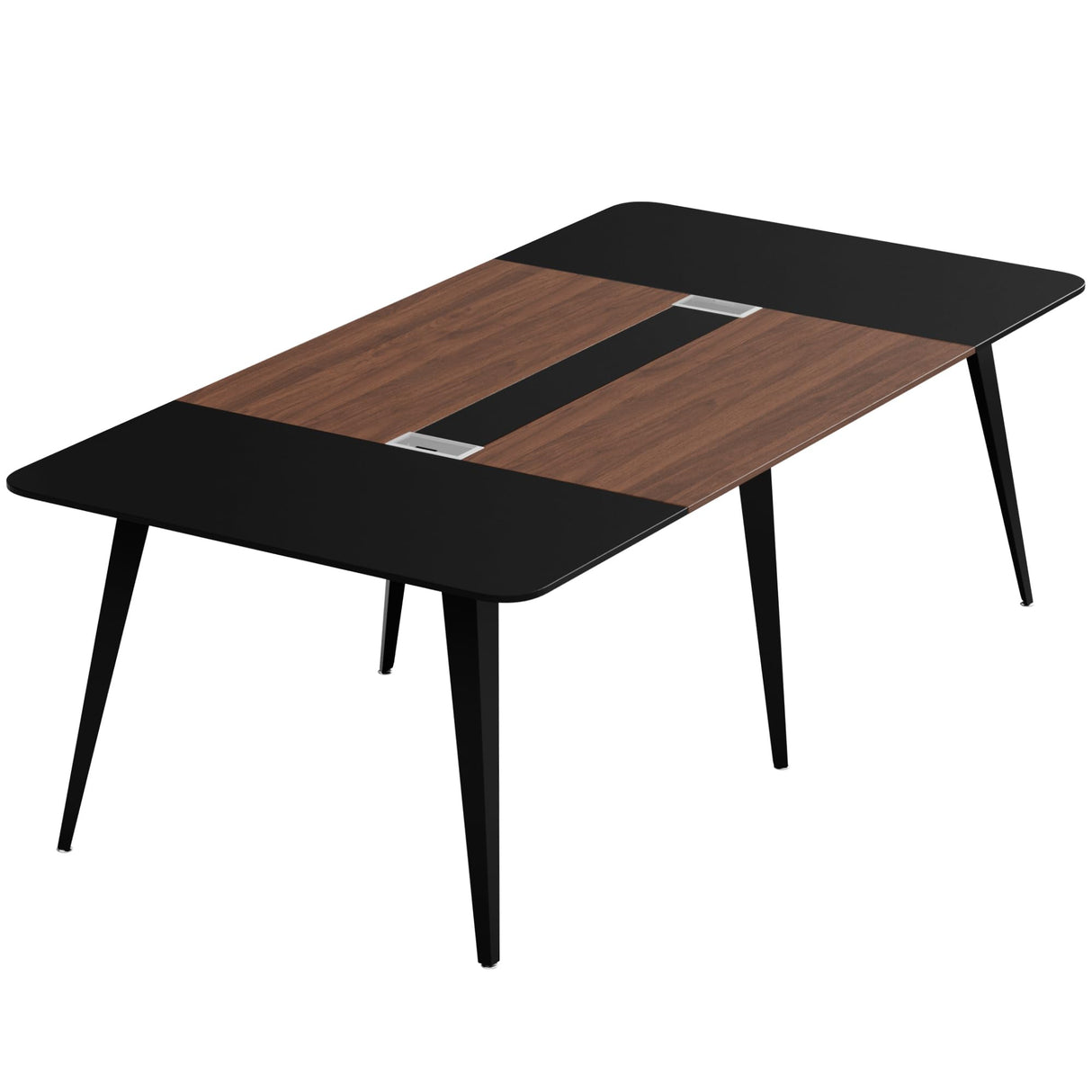 Conference Table, 94.48” Meeting Seminar Table with Cable Grommets, Boardroom Table