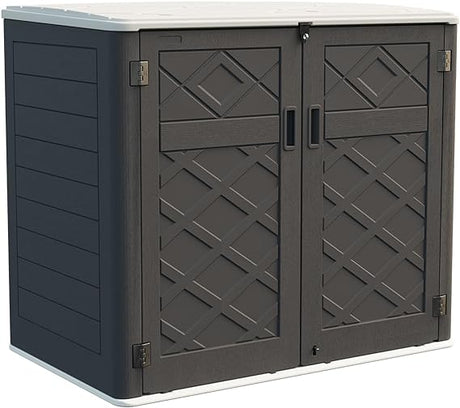 Outdoor Storage Cabinet Waterproof, Resin Vertical Outdoor Storage Shed