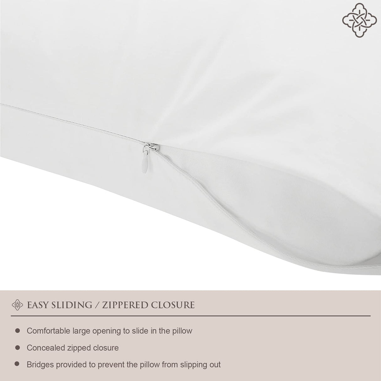 100% Organic Cotton Breathable Pillow Protectors GOTS Certified with Zipped Closure – Standard