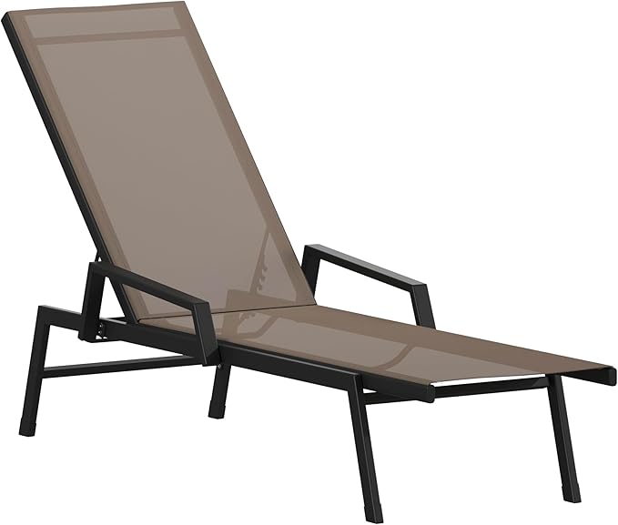 Brazos Adjustable Chaise Lounge Chair with Arms