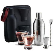 Cocktail Shaker Set with Carry Case: Vacuum Insulated Martini Shaker with Built-in Strainer