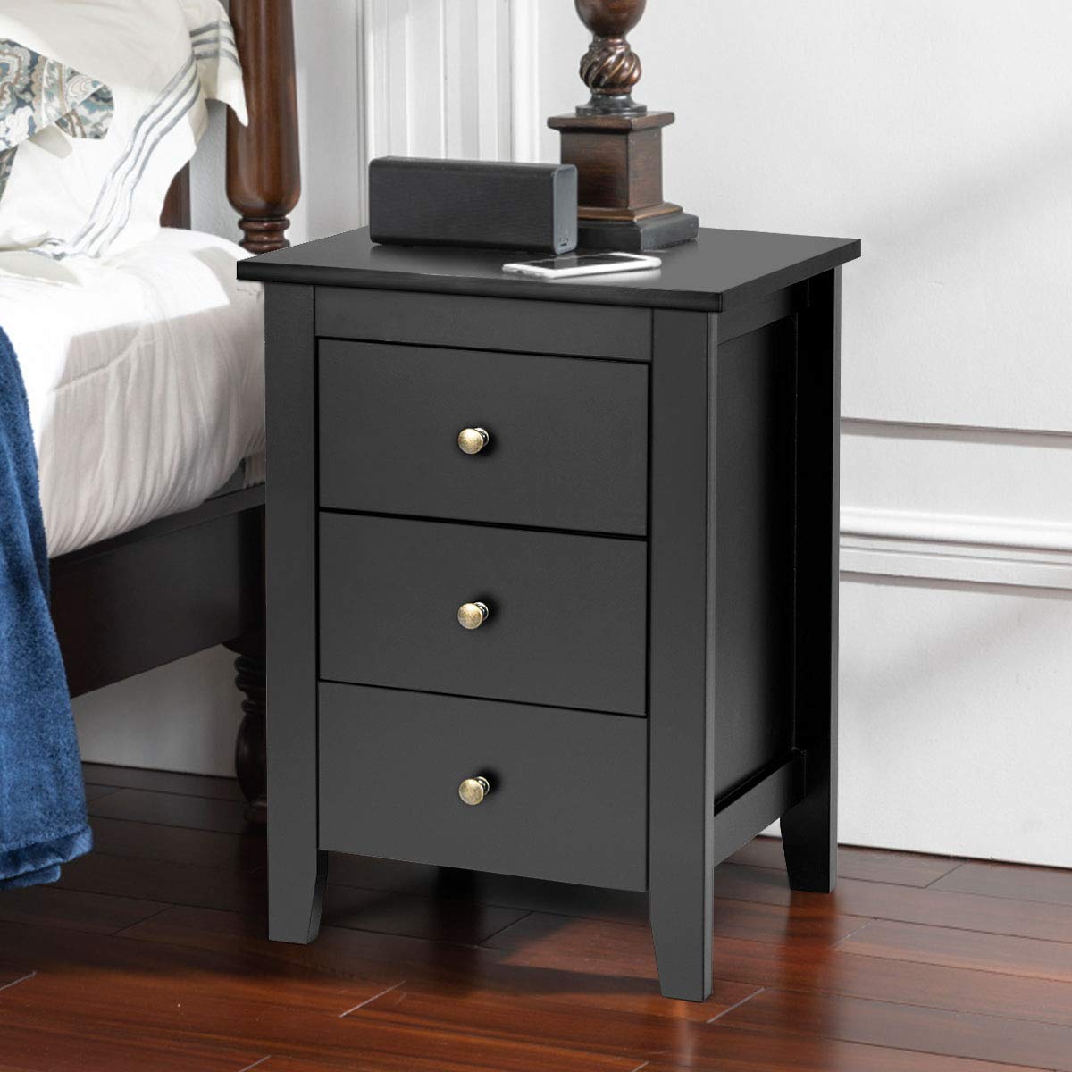 Nightstand with 3 Drawers Set of 2