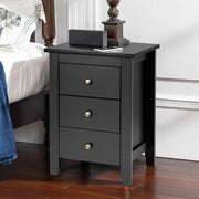 Nightstand with 3 Drawers Set of 2