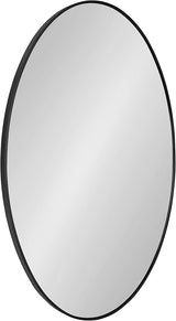 Zayda Modern Traditional Oval Framed Wall Mirror, 24 x 36, Gold, Metal Minimalist Glam