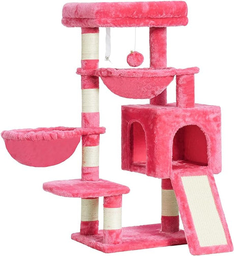 Cat Tree, Cat Tower for Indoor Cats, Cat House with Large Padded Bed, Cozy Condo