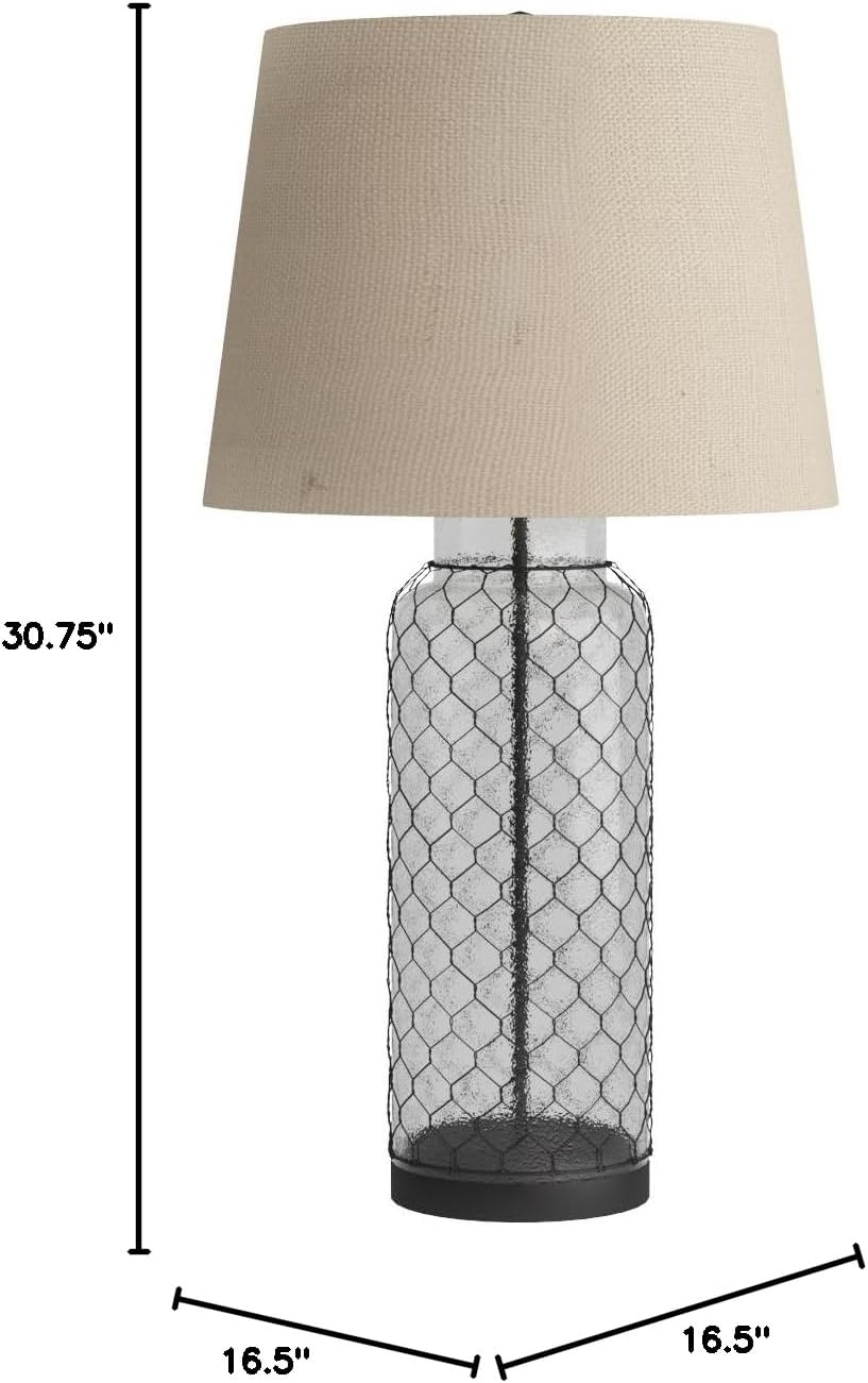 by Ashley Sharmayne Casual 30.75" Clear Glass Table Lamp, Clear