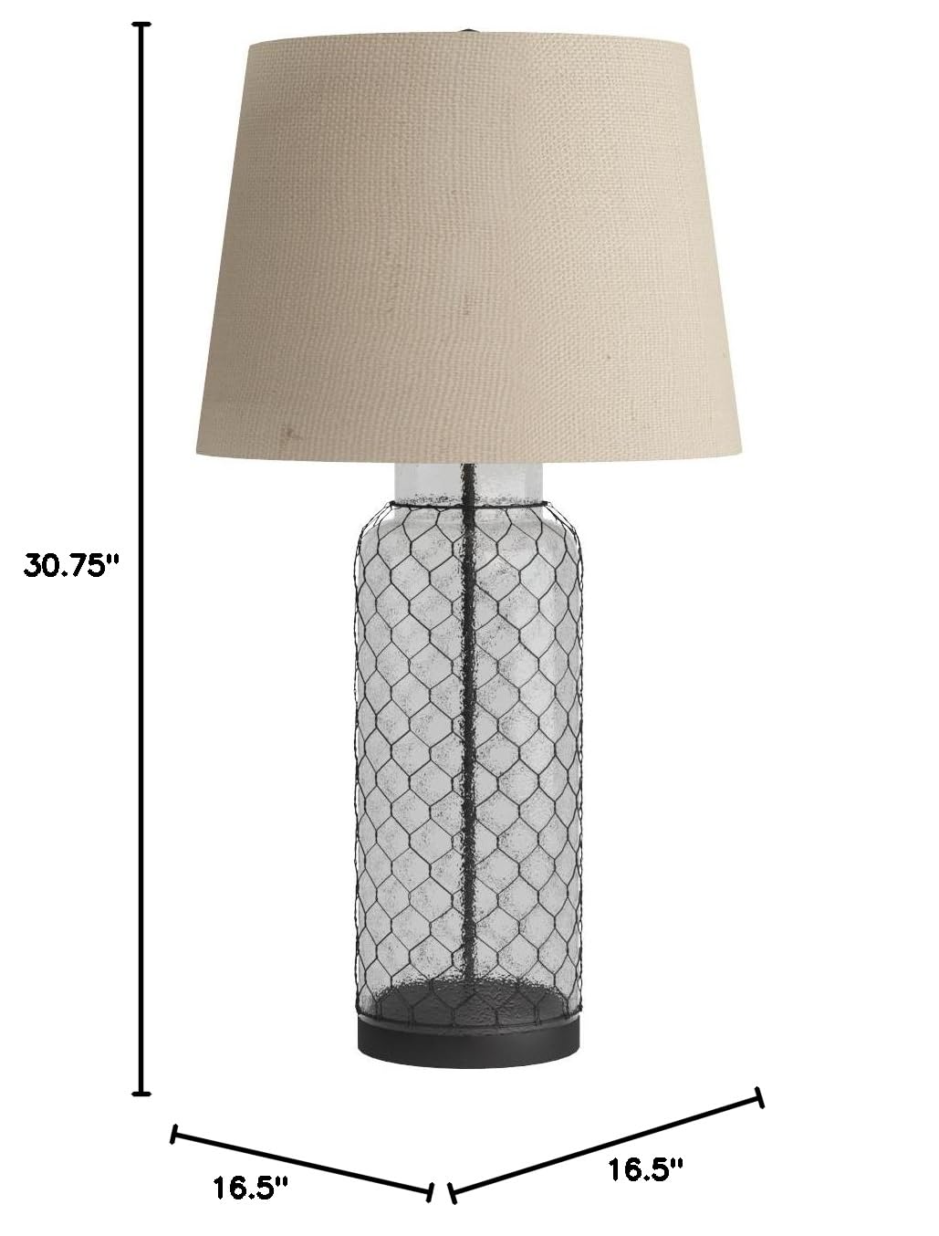 by Ashley Sharmayne Casual 30.75" Clear Glass Table Lamp, Clear