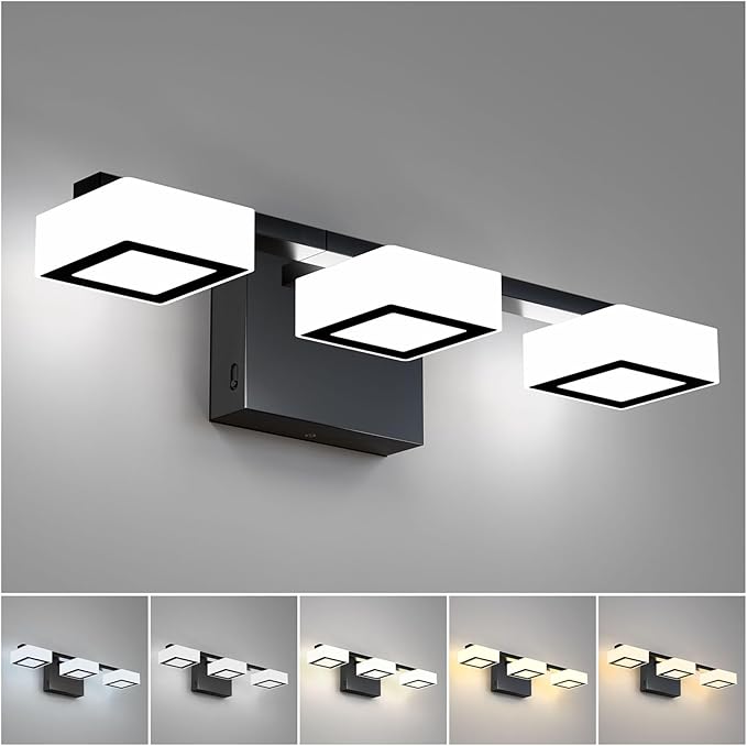 LED Modern Bathroom Light Fixtures, 4-Light Dimmable 5CCT Vanity Lights