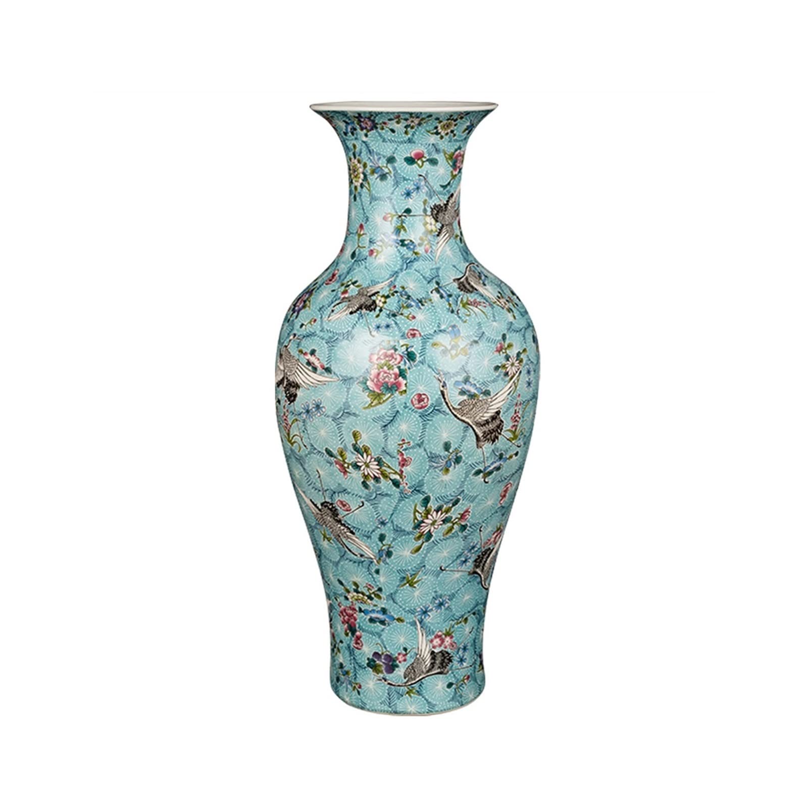 Decorative Vase Ceramic Flower Vases Jingdezhen Ceramic Vases, Enamel Color Home