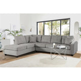 Emilio Velvet Upholstered Reversible Sectional in Taupe