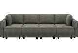 Sectional Sleeper Sofa Couch Modular Convertible Sectional Couch Bed Set Module Sleeper Couch Grey