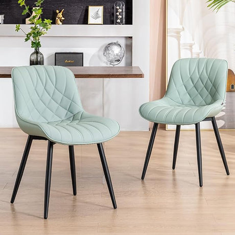 Dining Chairs Set of 2 Mid Century Modern Kitchen Chair Comfortable Upholstered Faux