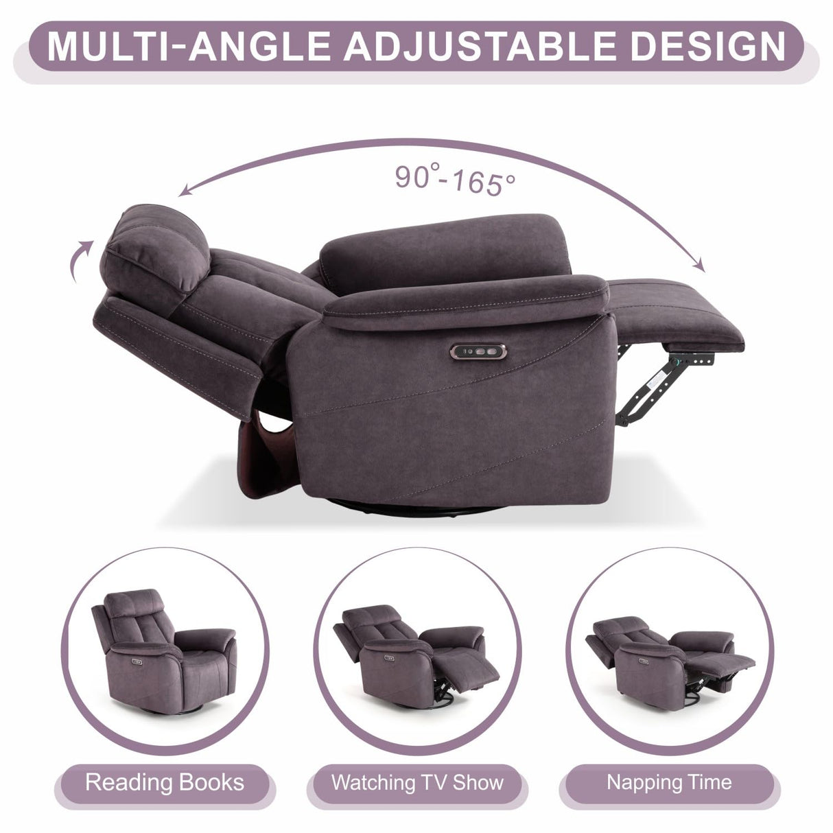 MUUEGM Oversized Power Lift Recliner Chair,Reclining Sofa for Bedroom Living Room,Home Theater Chair with Lumbar Support,Modern Adjustable Backrest Heavy Duty Motion Mechanism Recliner for Elderly