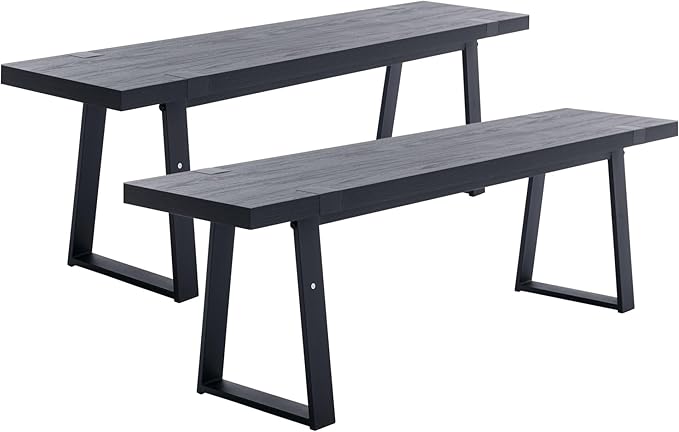 Modern Wood Dining Bench, 60" Mid Century Kitchen Bench