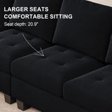 Velvet U Shaped Sectional Sofa Couch with Storage Ottoman Convertibel Sectional Sofa