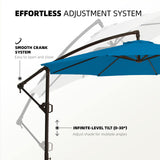 Patio Umbrellas Offset Outdoor Umbrella Cantilever Hanging Umbrellas w/Infinite Tilt