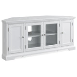 85386 Corner TV Stand with Enclosed Storage for 65" TV's, White