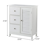 White Bathroom Storage Cabinet with 3 Drawers and Two Layers Cabinet,Small Cabinets