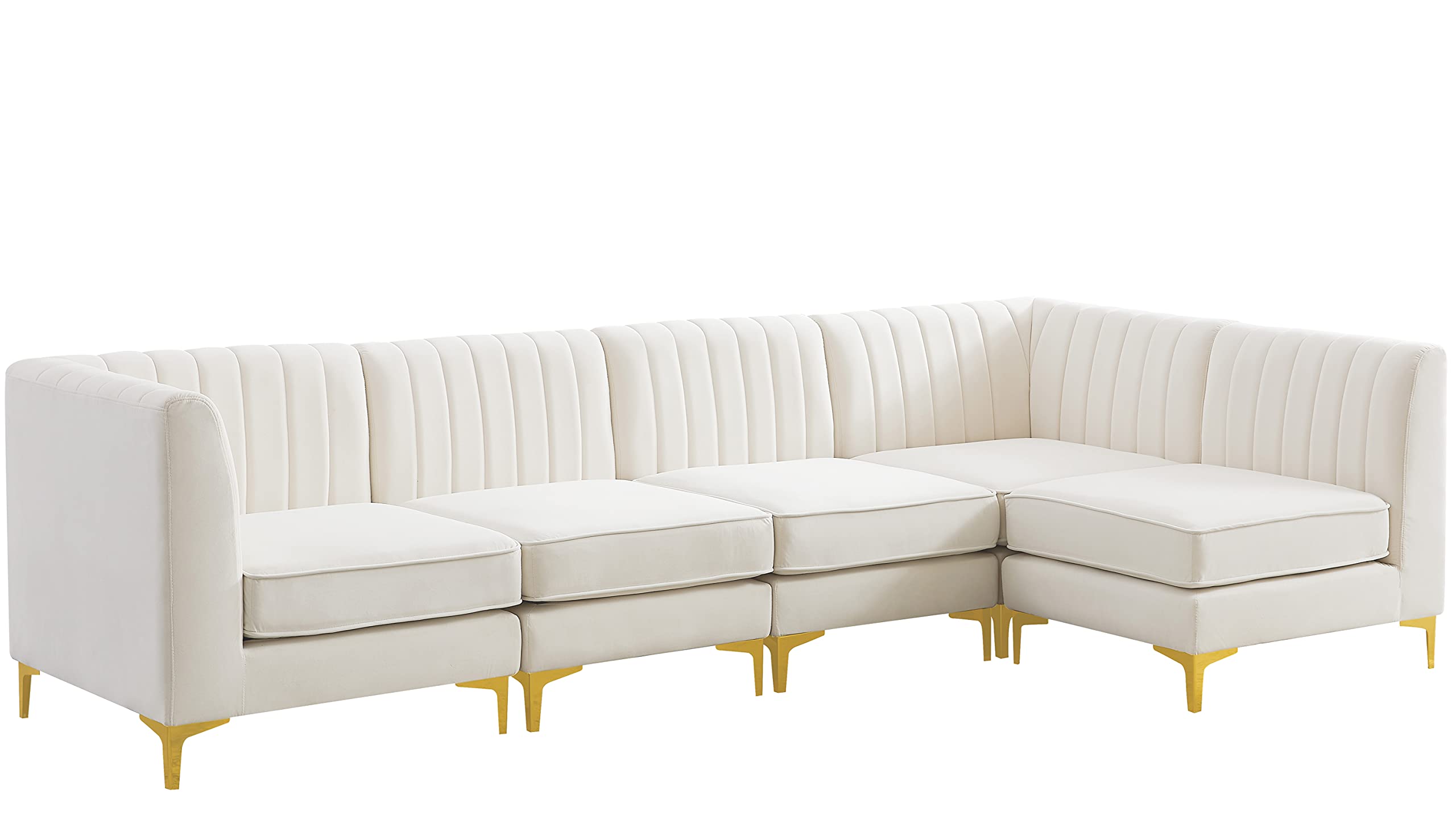 Contemporary Velvet Upholstered Modular Sectional