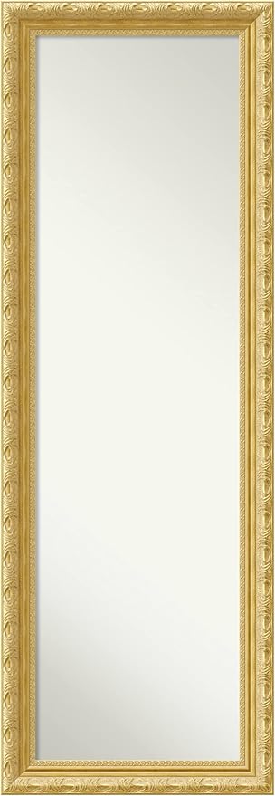 Wood Door Wall Mirror, Full Length Mirror (51.75 x 17.75 in.), Townhouse Gold Full Body