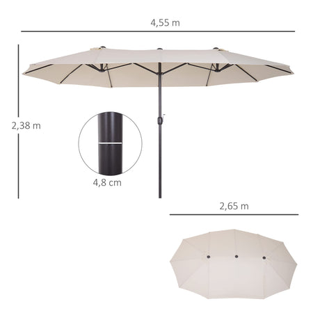 Extra Large 15ft Patio Umbrella, Double-Sided Outdoor Umbrella