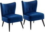 Modern Velvet Accent Chair, Wingback Small Upholstered Reading Chair